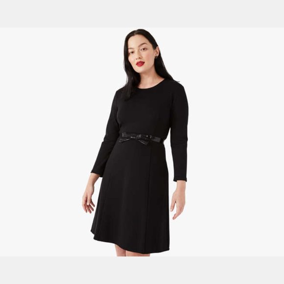kate spade Bow-waist Ponte black Dress size medium like new - Picture 5 of 7